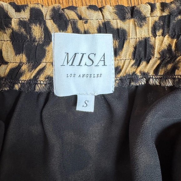Misa Los Angeles Black and Tan Ruffled animal print Mini skirt - Picture 3 of 4